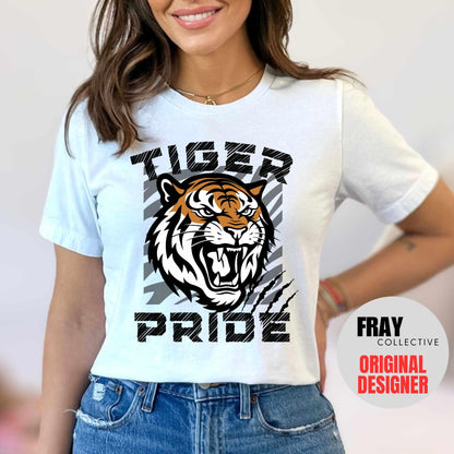 Tiger School Mascot Shirt Tiger Pride Team T-Shirt Game Day Tee Tiger Mascot Football Mom Dad School Spirit Friday Night Lights Tee
