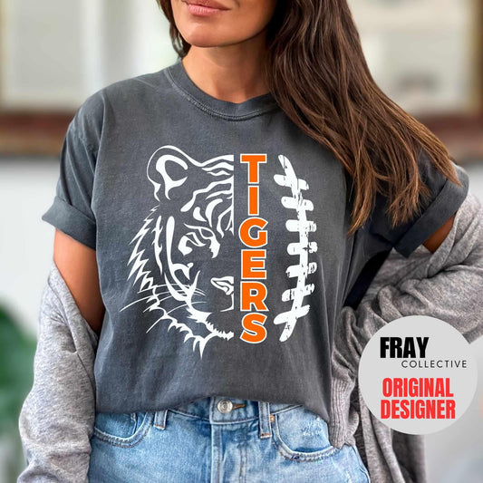 Comfort Colors Tigers Football Shirt | Tigers Mascot T-shirt