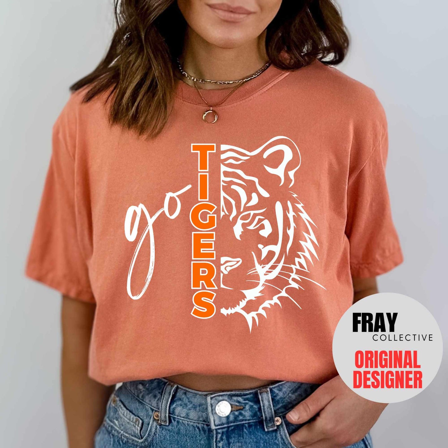 Tiger School Mascot Shirt Go Tigers Football Mom T-Shirt Tiger Team Mascot Tigers Baseball Volleyball Soccer Basketball Track Spirit Tee
