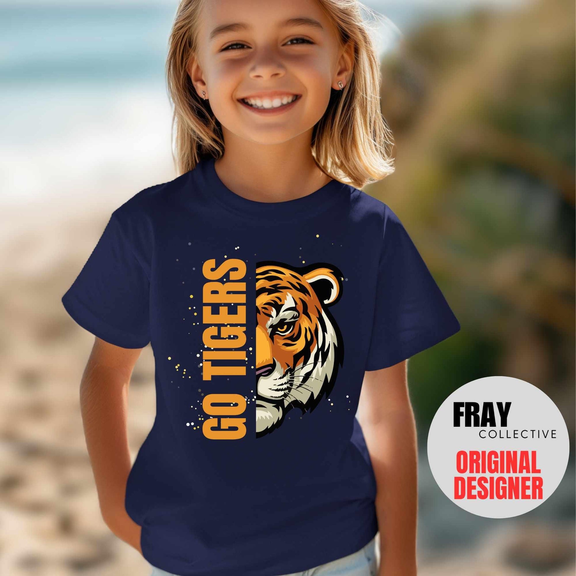 Kids Tigers Shirt Childrens Tigers Football T-Shirt Game Day Tee Team Spirit Shirt Baseball Track And Field Volleyball Cheer Band