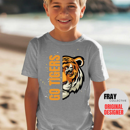 Kids Tigers Shirt Childrens Tigers Football T-Shirt Game Day Tee Team Spirit Shirt Baseball Track And Field Volleyball Cheer Band