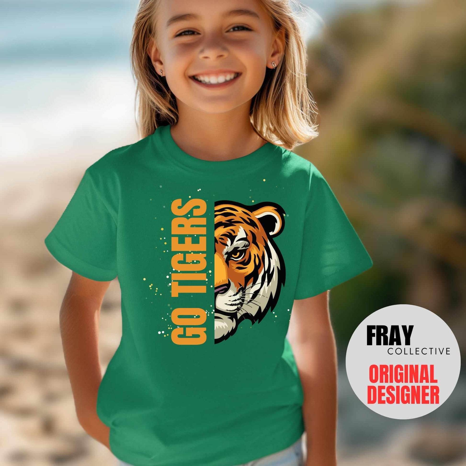 Kids Tigers Shirt Childrens Tigers Football T-Shirt Game Day Tee Team Spirit Shirt Baseball Track And Field Volleyball Cheer Band