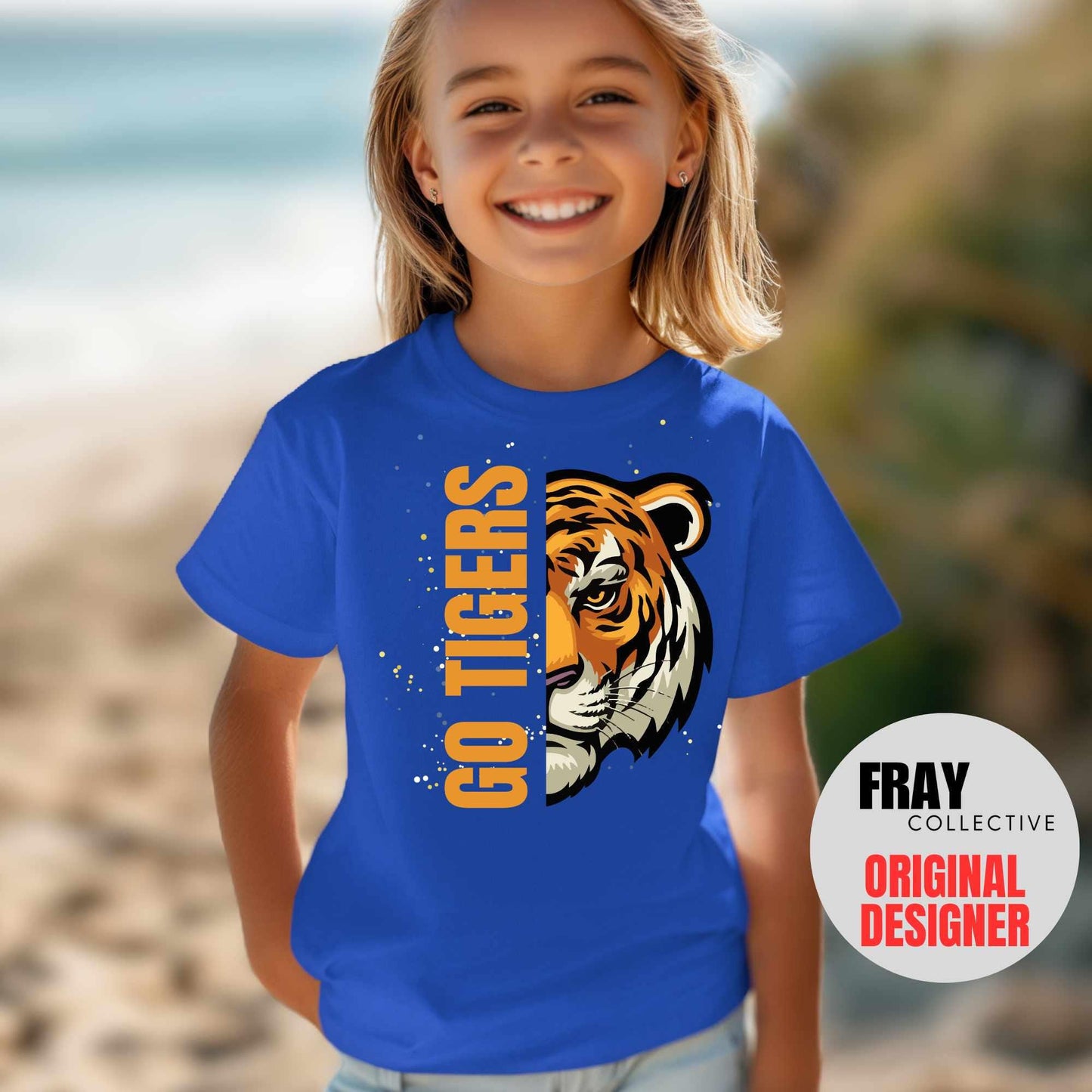 Kids Tigers Shirt Childrens Tigers Football T-Shirt Game Day Tee Team Spirit Shirt Baseball Track And Field Volleyball Cheer Band