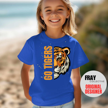 Kids Tigers Shirt Childrens Tigers Football T-Shirt Game Day Tee Team Spirit Shirt Baseball Track And Field Volleyball Cheer Band