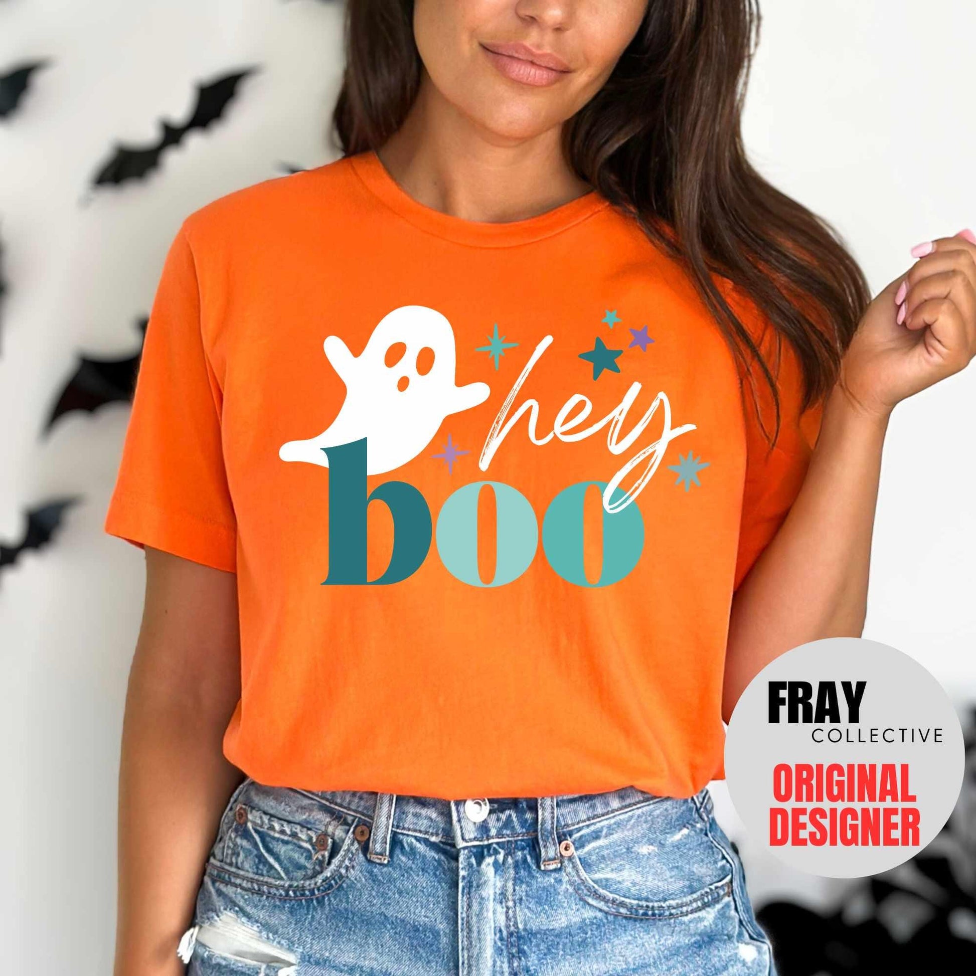 Ghost Halloween Shirt Hey Boo Halloween T-Shirt Womens Halloween Tee Cute Ghost Shirt Halloween Costume Funny Halloween Boo Ghouls TShirt