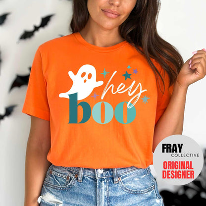 Ghost Halloween Shirt Hey Boo Halloween T-Shirt Womens Halloween Tee Cute Ghost Shirt Halloween Costume Funny Halloween Boo Ghouls TShirt