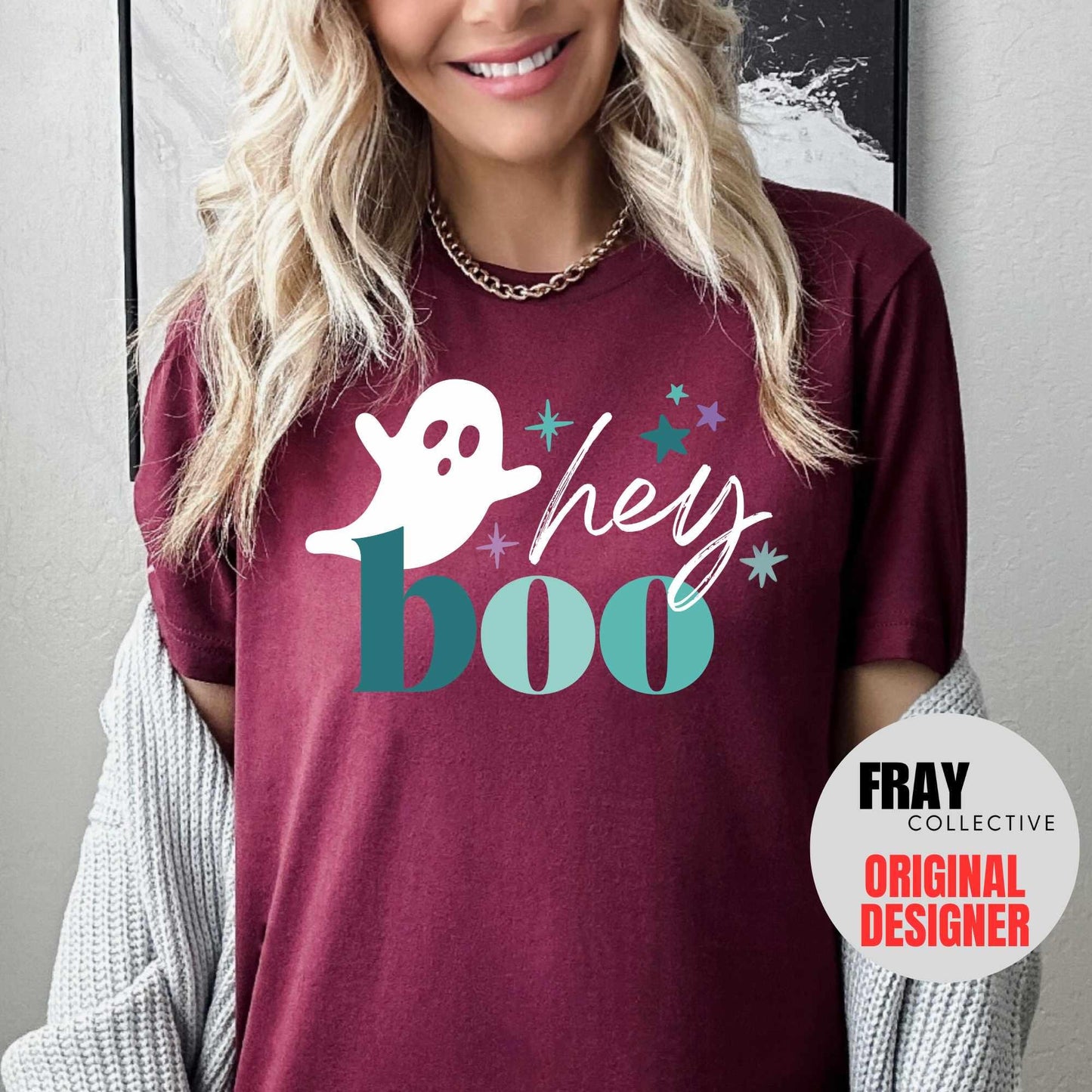 Ghost Halloween Shirt Hey Boo Halloween T-Shirt Womens Halloween Tee Cute Ghost Shirt Halloween Costume Funny Halloween Boo Ghouls TShirt