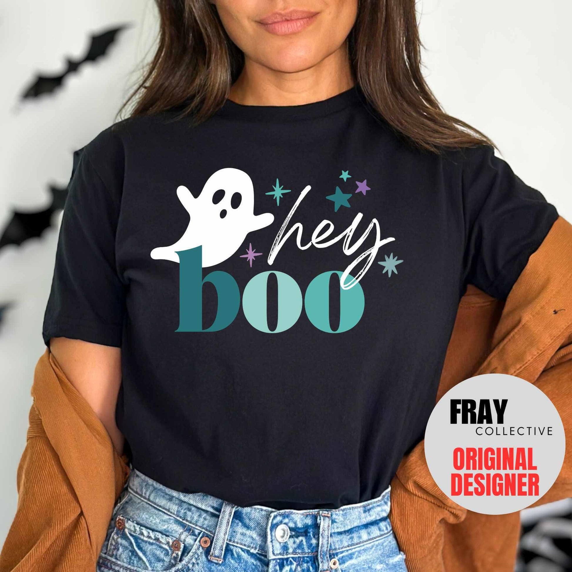 Ghost Halloween Shirt Hey Boo Halloween T-Shirt Womens Halloween Tee Cute Ghost Shirt Halloween Costume Funny Halloween Boo Ghouls TShirt