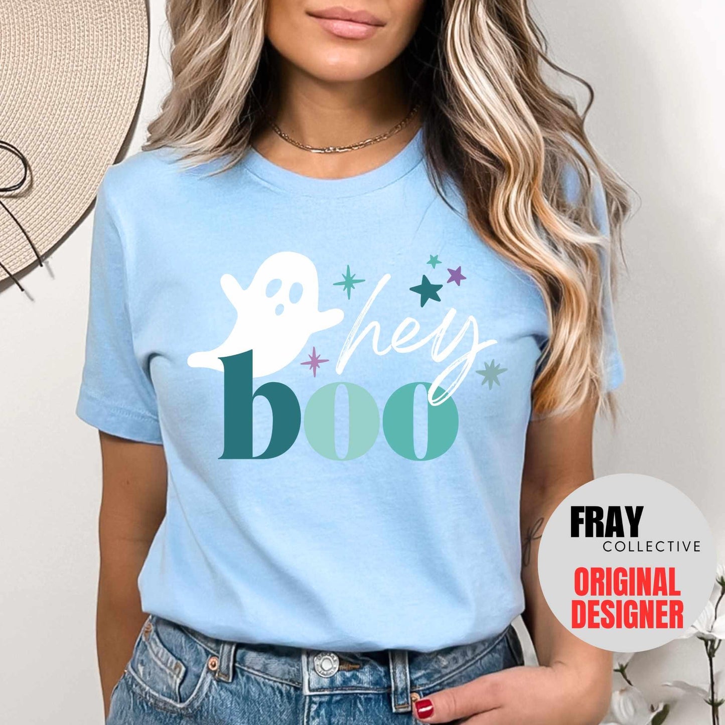 Ghost Halloween Shirt Hey Boo Halloween T-Shirt Womens Halloween Tee Cute Ghost Shirt Halloween Costume Funny Halloween Boo Ghouls TShirt