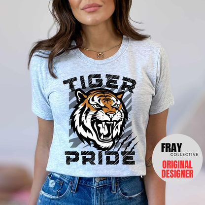Tiger School Mascot Shirt Tiger Pride Team T-Shirt Game Day Tee Tiger Mascot Football Mom Dad School Spirit Friday Night Lights Tee