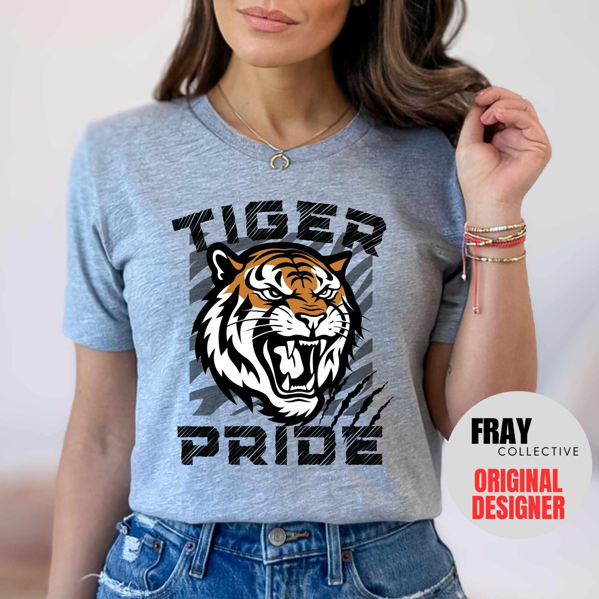Tiger School Mascot Shirt Tiger Pride Team T-Shirt Game Day Tee Tiger Mascot Football Mom Dad School Spirit Friday Night Lights Tee