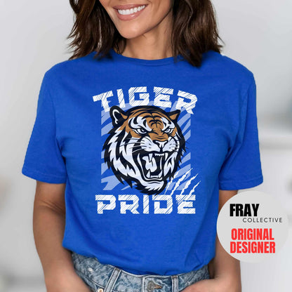 Tiger School Mascot Shirt Tiger Pride Team T-Shirt Game Day Tee Tiger Mascot Football Mom Dad School Spirit Friday Night Lights Tee