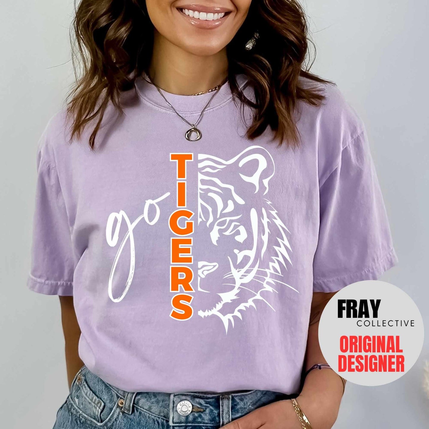Tiger School Mascot Shirt Go Tigers Football Mom T-Shirt Tiger Team Mascot Tigers Baseball Volleyball Soccer Basketball Track Spirit Tee