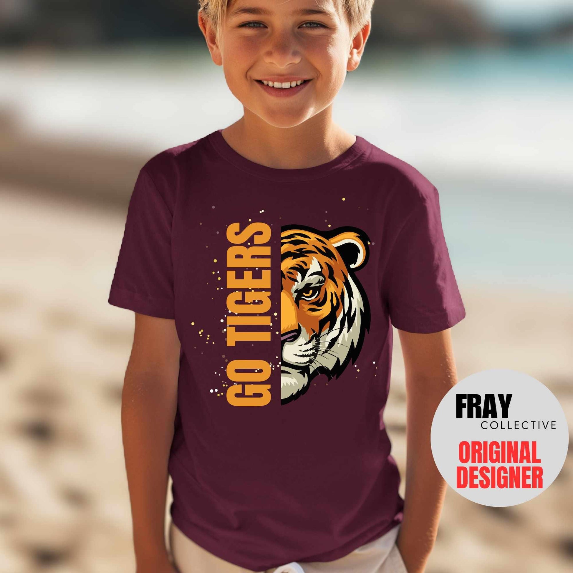 Kids Tigers Shirt Childrens Tigers Football T-Shirt Game Day Tee Team Spirit Shirt Baseball Track And Field Volleyball Cheer Band
