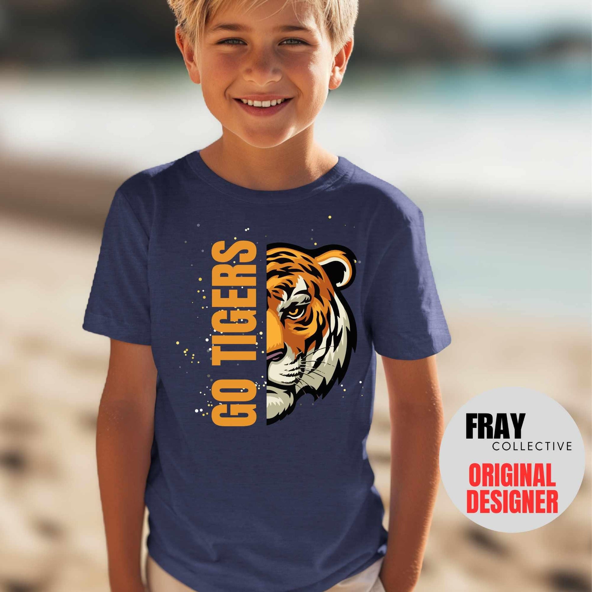 Kids Tigers Shirt Childrens Tigers Football T-Shirt Game Day Tee Team Spirit Shirt Baseball Track And Field Volleyball Cheer Band