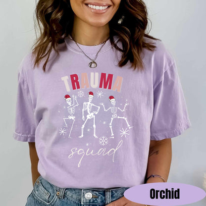 Comfort Colors Trauma Squad T-Shirt, Christmas ED Nurse Gift