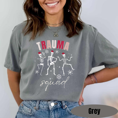 Comfort Colors Trauma Squad T-Shirt, Christmas ED Nurse Gift