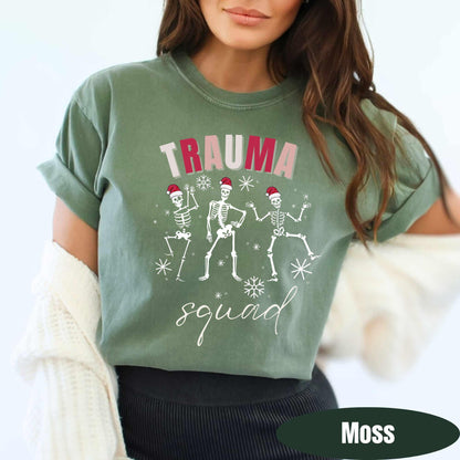 Comfort Colors Trauma Squad T-Shirt, Christmas ED Nurse Gift