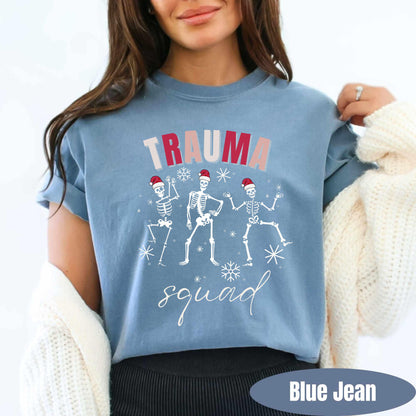 Comfort Colors Trauma Squad T-Shirt, Christmas ED Nurse Gift