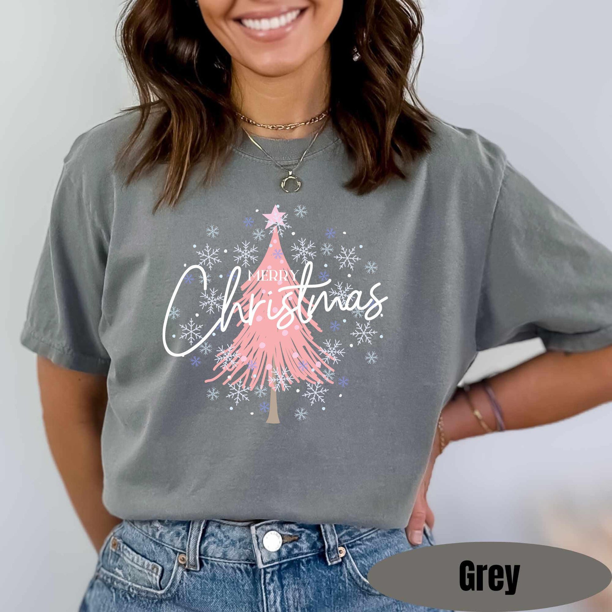 Christmas Comfort Colors Shirts Happy Christmas T-Shirt Cozy Outfit Christmas Tree Tis The Season Merry Christmas Gift For Her Holiday Tee