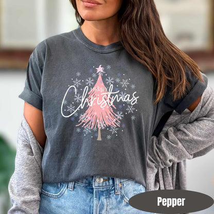 Christmas Comfort Colors Shirts Happy Christmas T-Shirt Cozy Outfit Christmas Tree Tis The Season Merry Christmas Gift For Her Holiday Tee