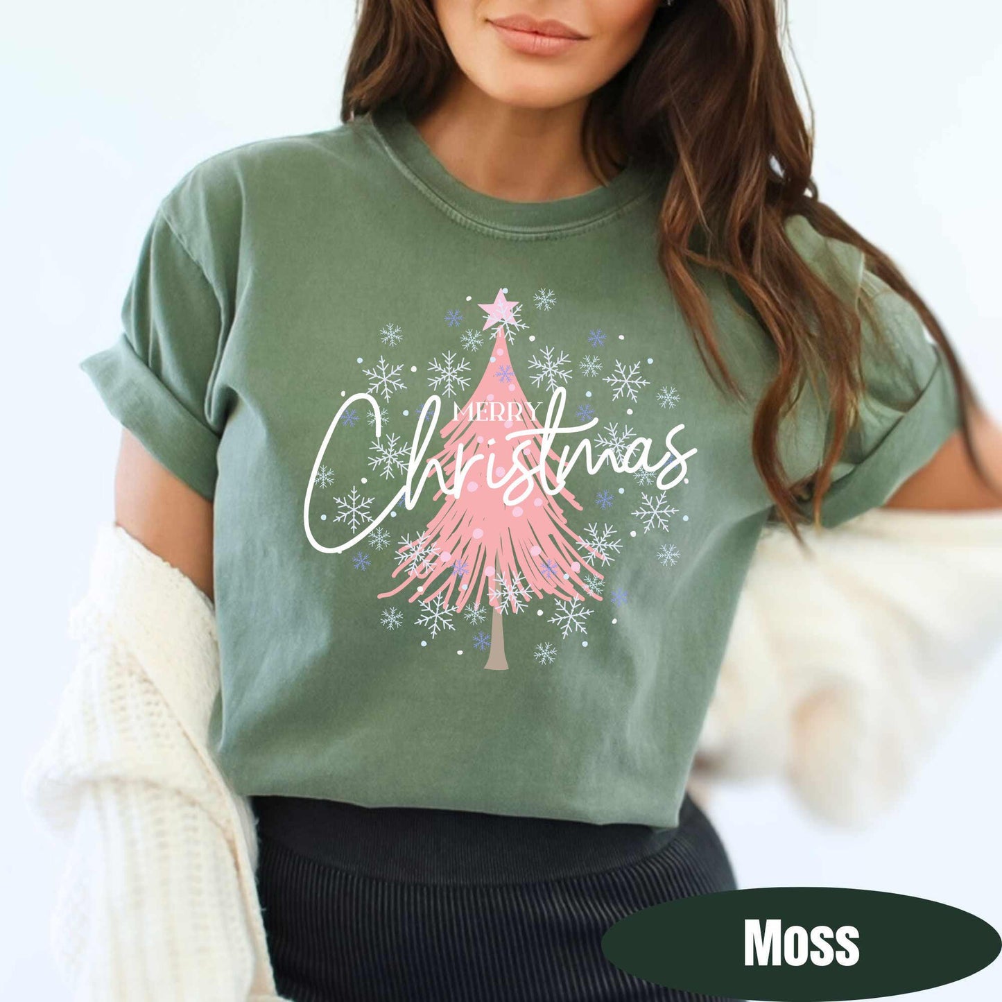 Christmas Comfort Colors Shirts Happy Christmas T-Shirt Cozy Outfit Christmas Tree Tis The Season Merry Christmas Gift For Her Holiday Tee