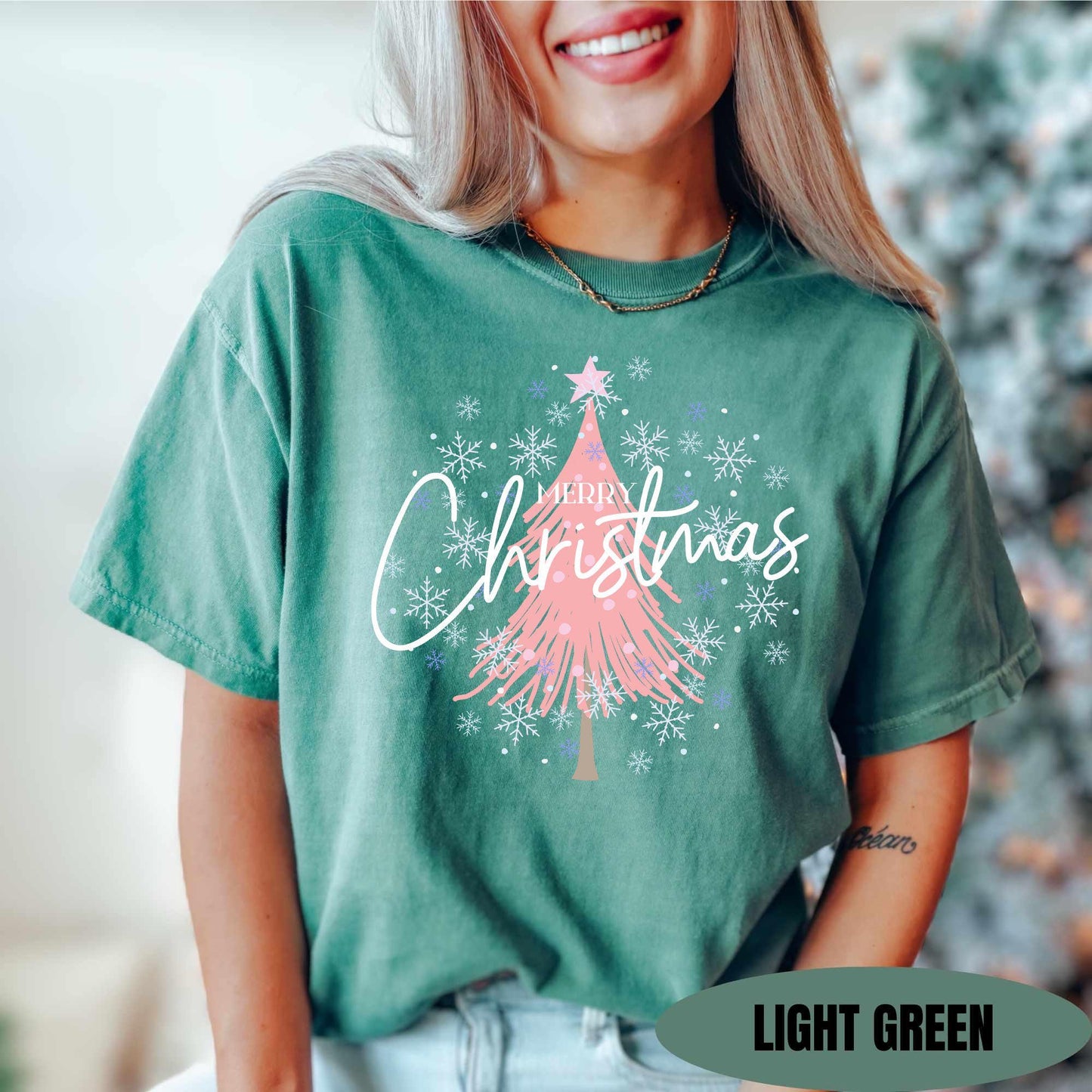 Christmas Comfort Colors Shirts Happy Christmas T-Shirt Cozy Outfit Christmas Tree Tis The Season Merry Christmas Gift For Her Holiday Tee