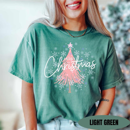 Christmas Comfort Colors Shirts Happy Christmas T-Shirt Cozy Outfit Christmas Tree Tis The Season Merry Christmas Gift For Her Holiday Tee
