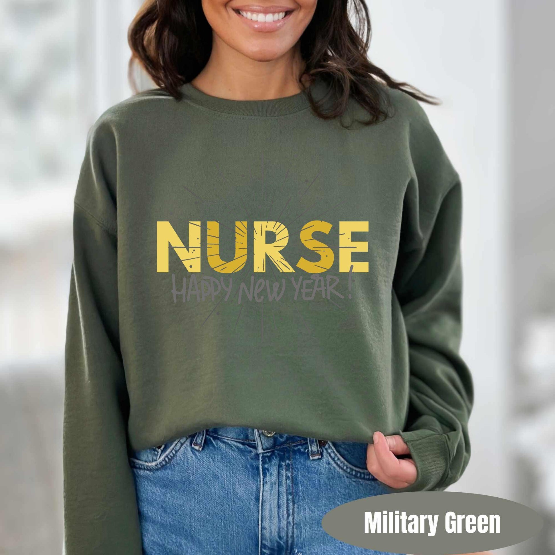 New Year Nurse Sweatshirt Healthcare New Years Eve Sweater Nurse NYE Group Pullover Retro Disco Ball Nurse Apparel Medical Sweatshirt 2025