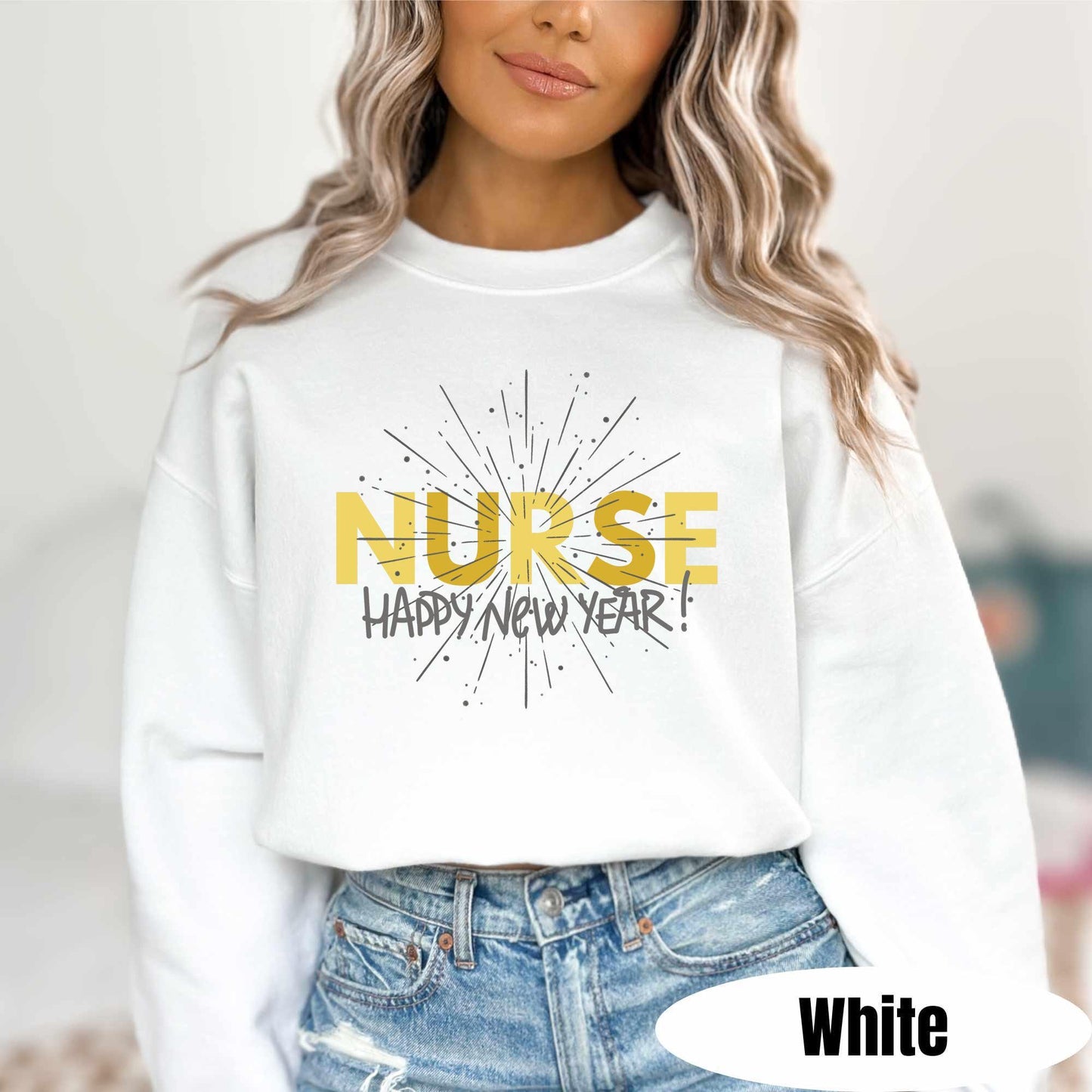 New Year Nurse Sweatshirt Healthcare New Years Eve Sweater Nurse NYE Group Pullover Retro Disco Ball Nurse Apparel Medical Sweatshirt 2025