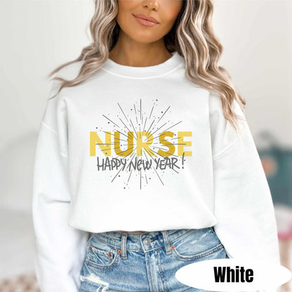New Year Nurse Sweatshirt Healthcare New Years Eve Sweater Nurse NYE Group Pullover Retro Disco Ball Nurse Apparel Medical Sweatshirt 2025