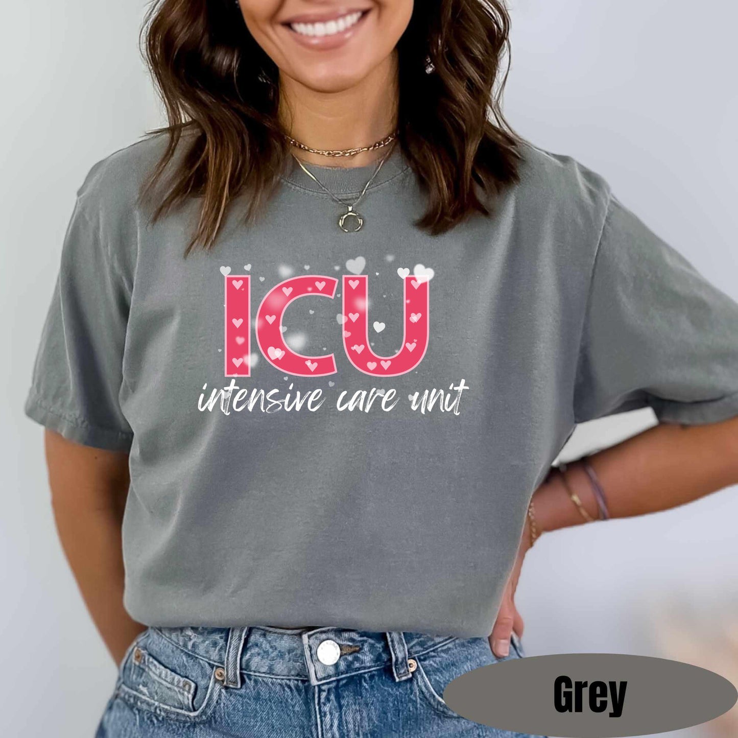 ICU Valentines Day Shirt Comfort Colors ICU Nurse Tshirt Intensive Care Unit Tee Icu T-Shirt Vday Matching Shirts Valentines Day Group Tees