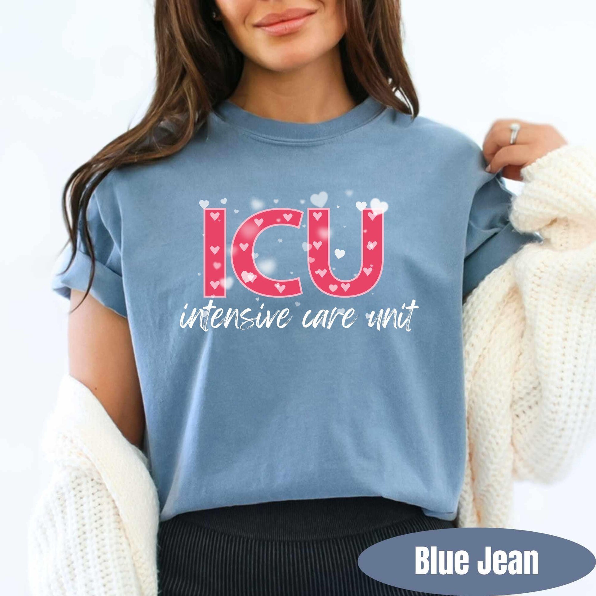 ICU Valentines Day Shirt Comfort Colors ICU Nurse Tshirt Intensive Care Unit Tee Icu T-Shirt Vday Matching Shirts Valentines Day Group Tees