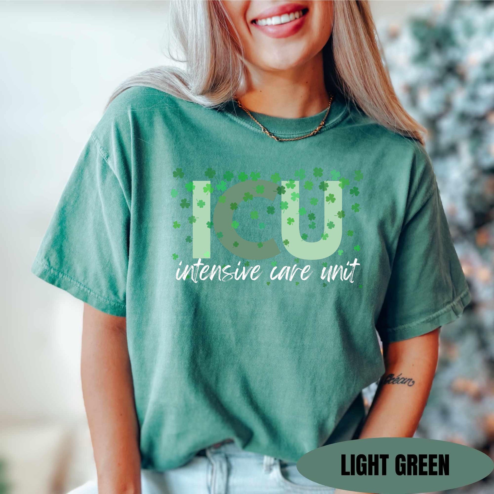 ICU Nurse St Patricks Day Shirt Comfort Colors Intensive Care Unit Nurse T-shirt RN St. Pattys Shirt ICU Rn T-shirt St Paddys Nurse Gift