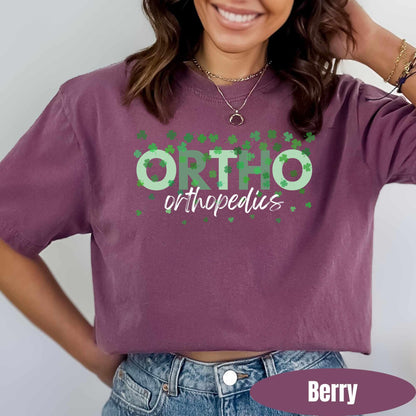 Ortho Squad St Patricks Day Shirt Comfort Colors Orthopedics Nurse Tee St Paddys Shirt Orthopedic Group Shirt St Pattys Day Ortho Team Tee