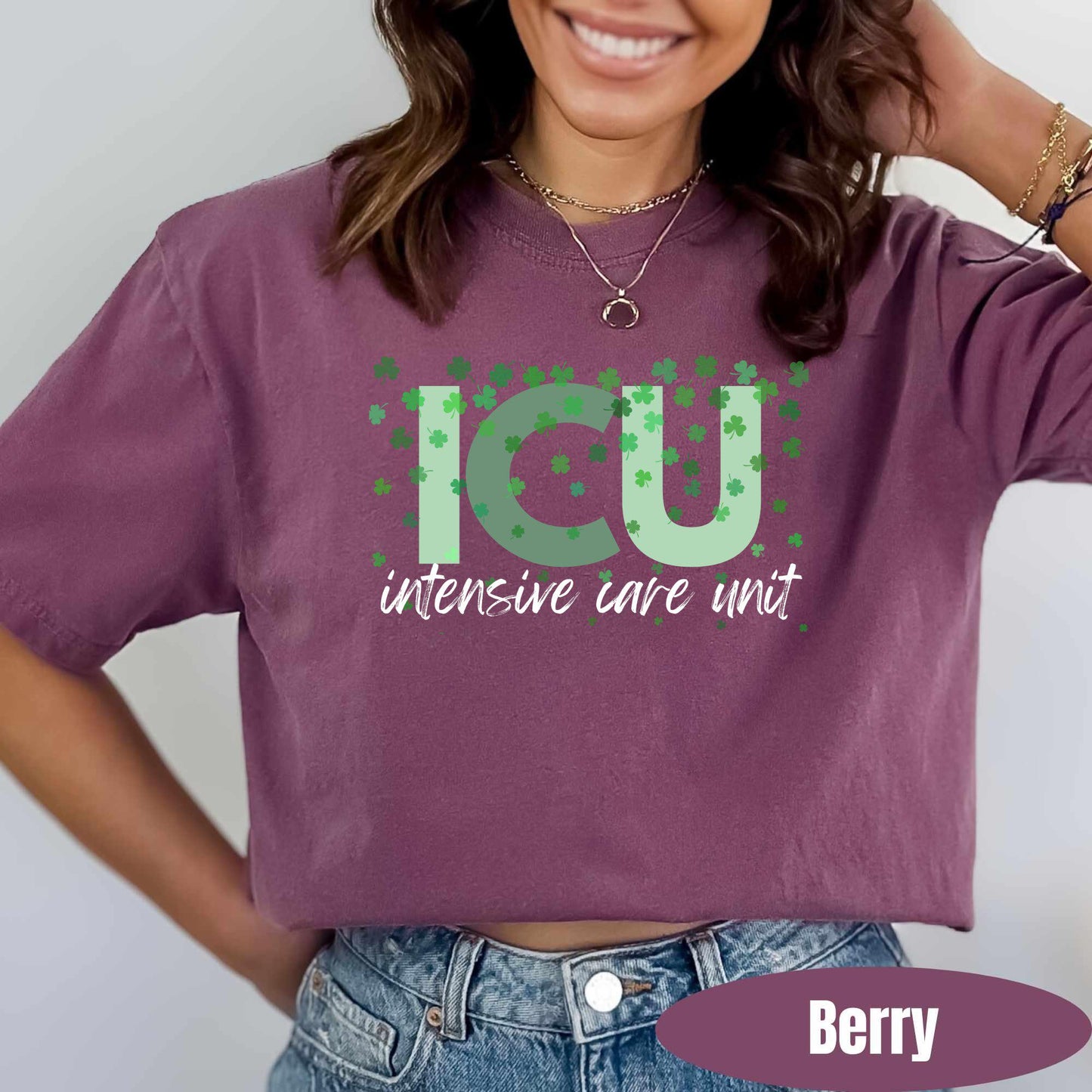 ICU Nurse St Patricks Day Shirt Comfort Colors Intensive Care Unit Nurse T-shirt RN St. Pattys Shirt ICU Rn T-shirt St Paddys Nurse Gift