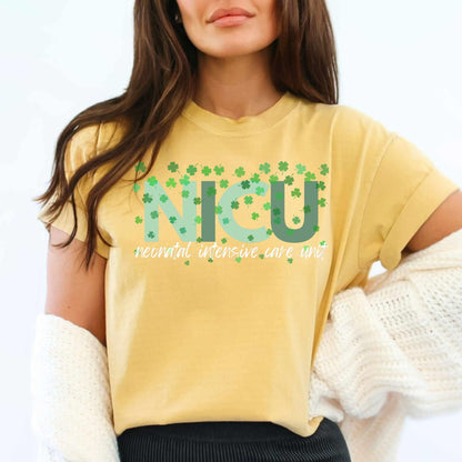NICU Nurse St Patrick's Day Shirt, Neonatal ICU Comfort Colors T-Shirt