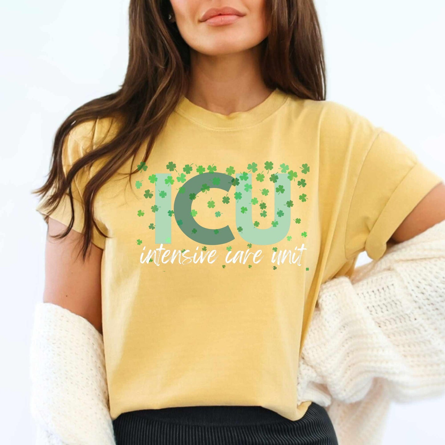 ICU Nurse St Patricks Day Shirt Comfort Colors Intensive Care Unit Nurse T-shirt RN St. Pattys Shirt ICU Rn T-shirt St Paddys Nurse Gift