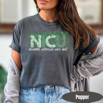 NICU Nurse St Patrick's Day Shirt, Neonatal ICU Comfort Colors T-Shirt