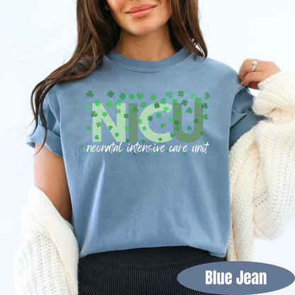NICU Nurse St Patrick's Day Shirt, Neonatal ICU Comfort Colors T-Shirt