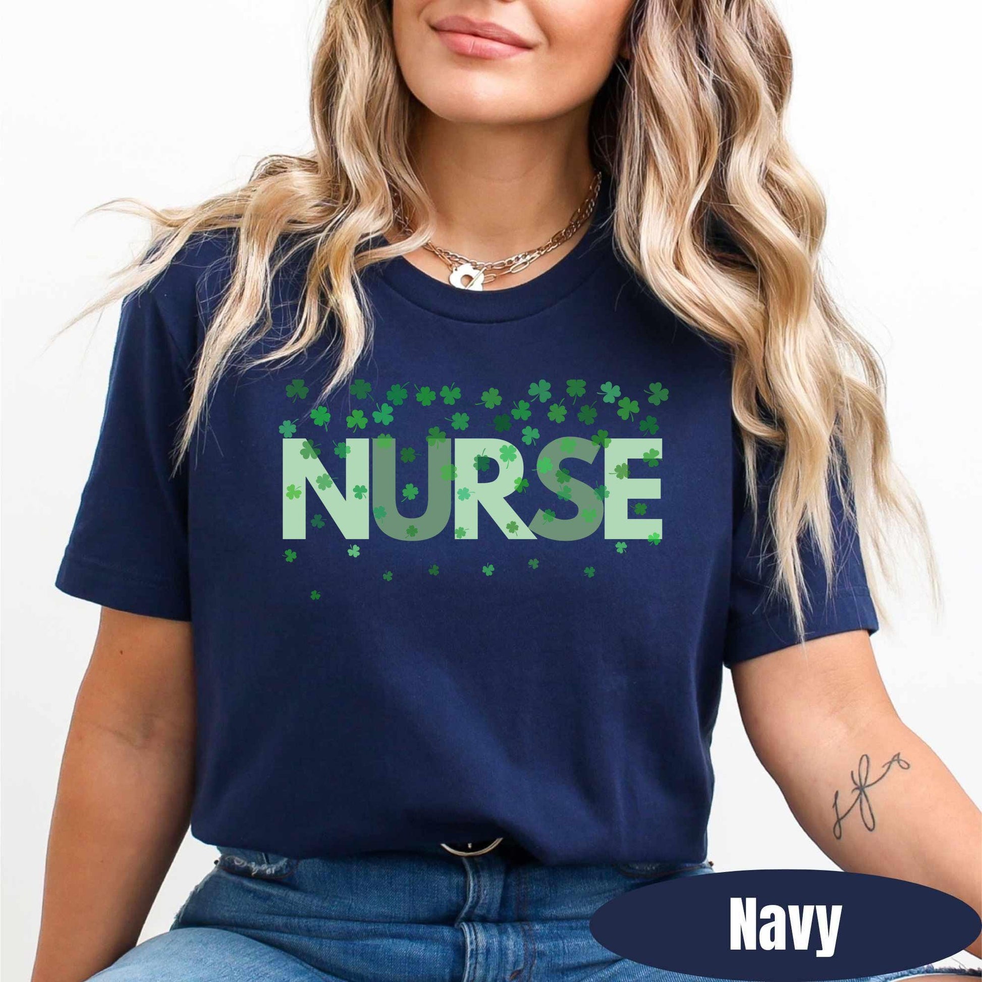 St. Patricks Day Nurse Shirt, RN Shamrock T-Shirt, Lucky Nurse Tee