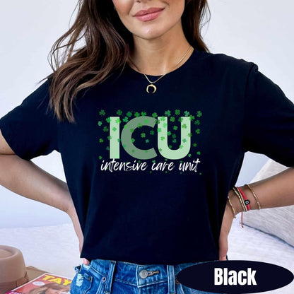 ICU Nurse St. Patrick's Day T-Shirt: Intensive Care Unit RN Gift