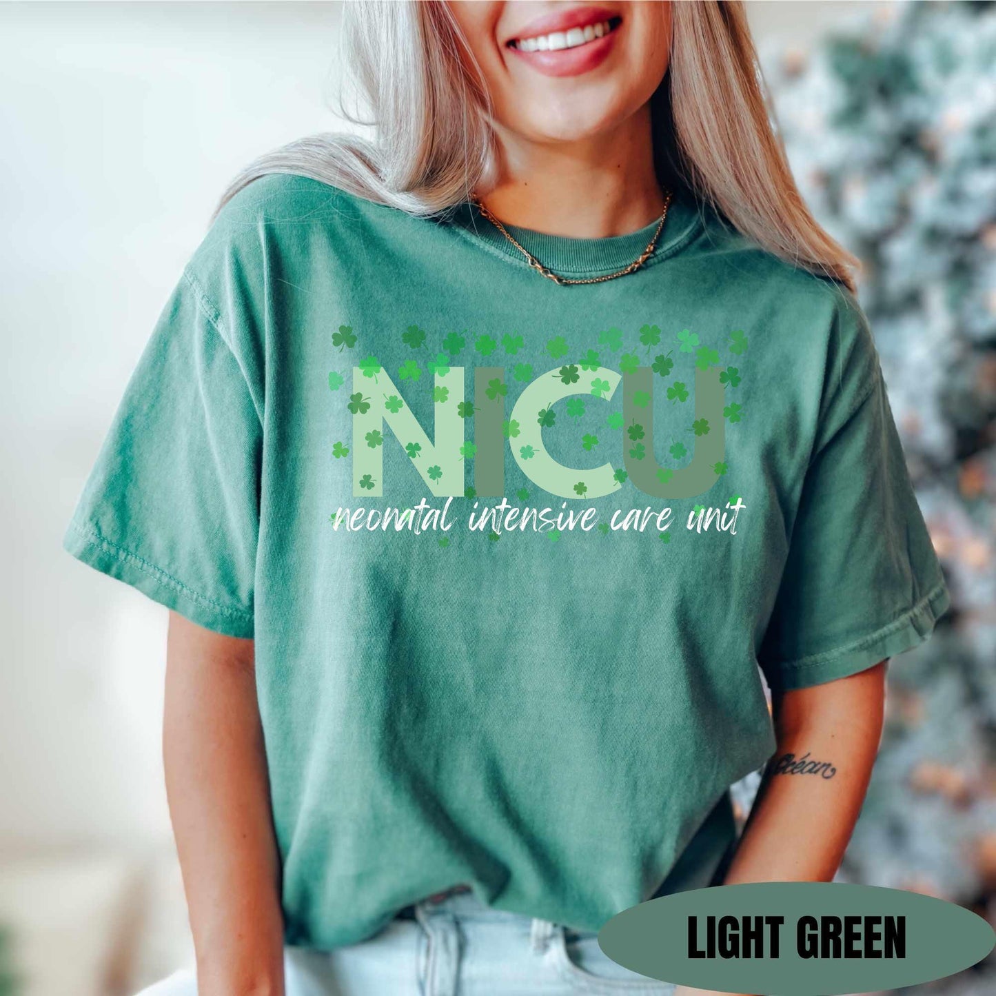 NICU Nurse St Patrick's Day Shirt, Neonatal ICU Comfort Colors T-Shirt