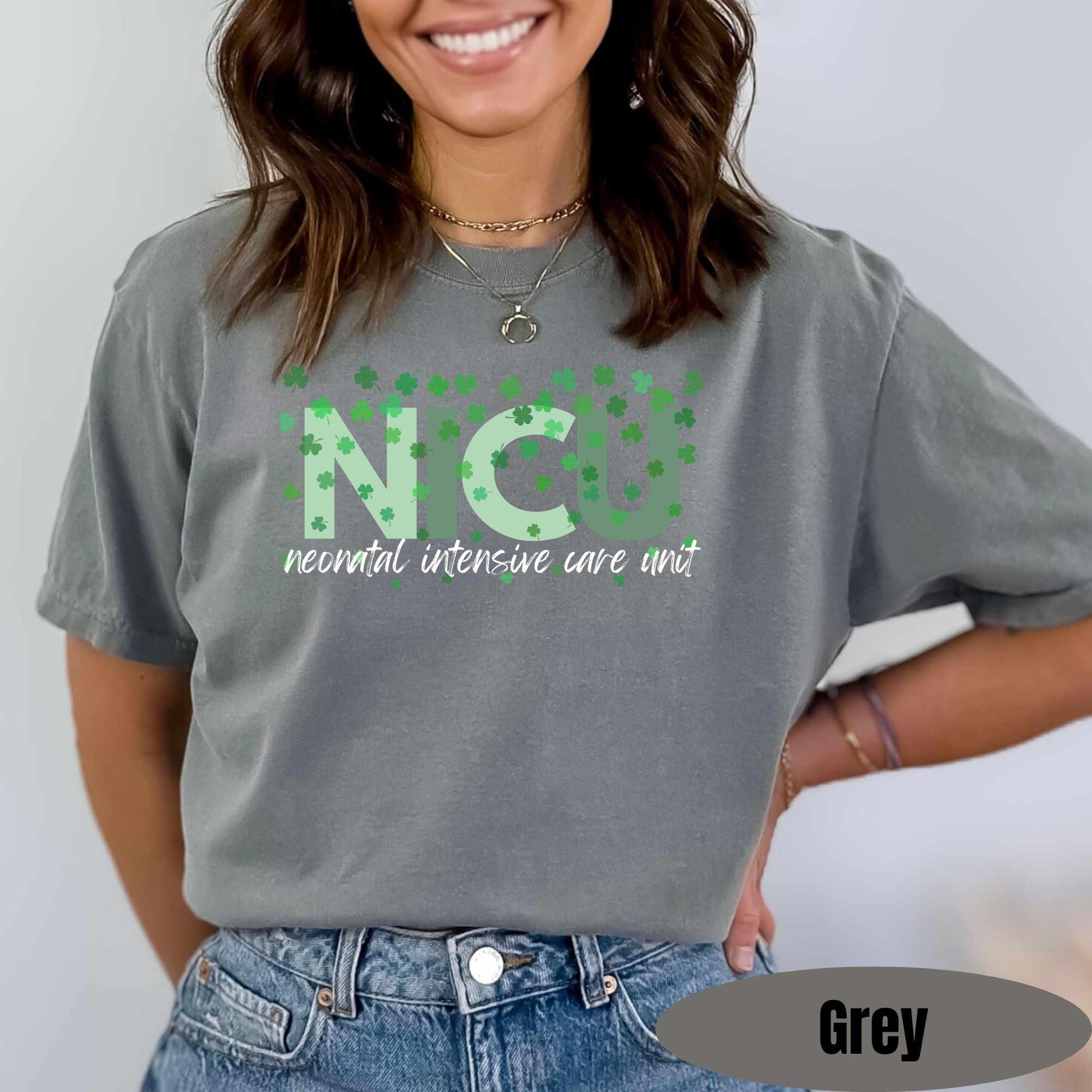 NICU Nurse St Patrick's Day Shirt, Neonatal ICU Comfort Colors T-Shirt