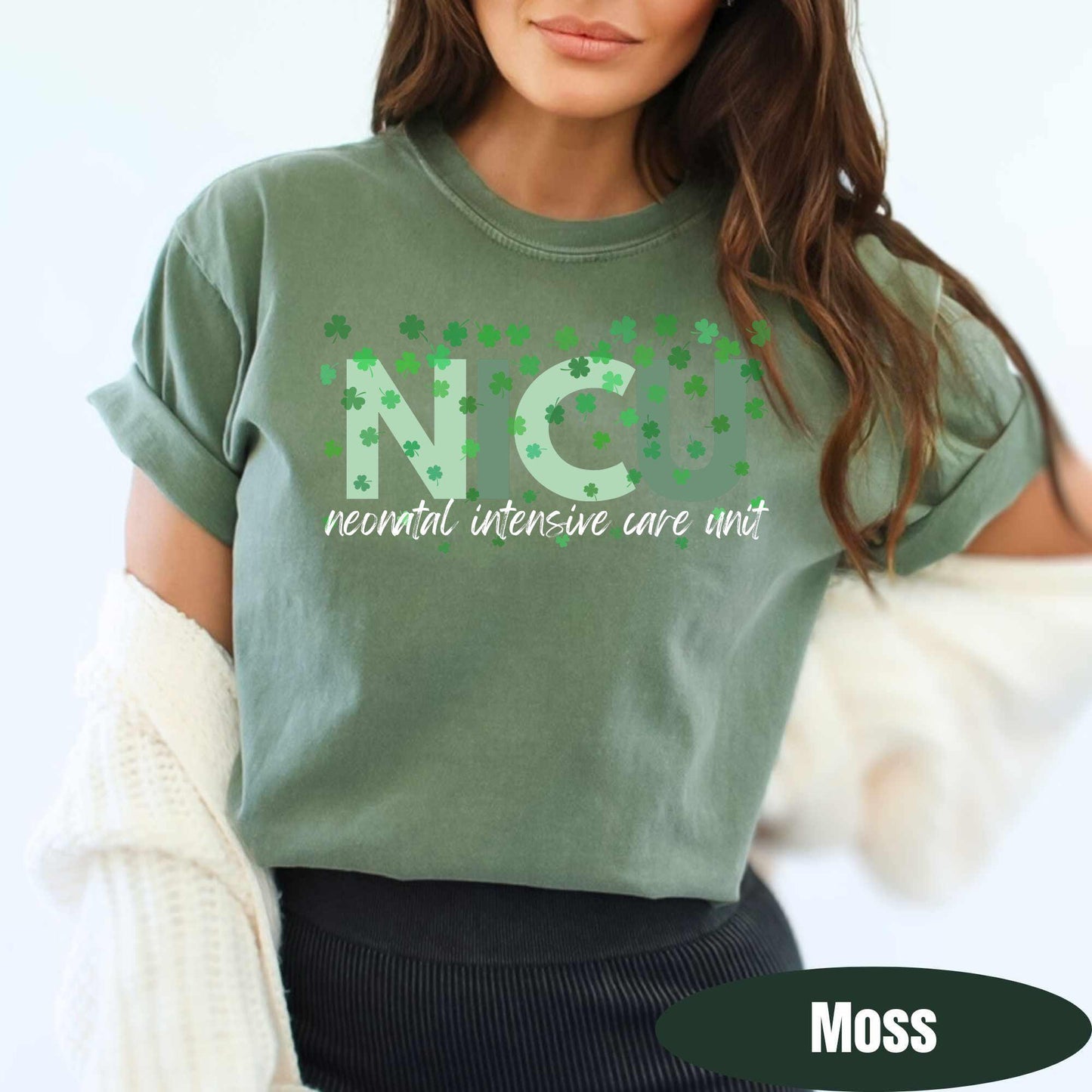 NICU Nurse St Patrick's Day Shirt, Neonatal ICU Comfort Colors T-Shirt