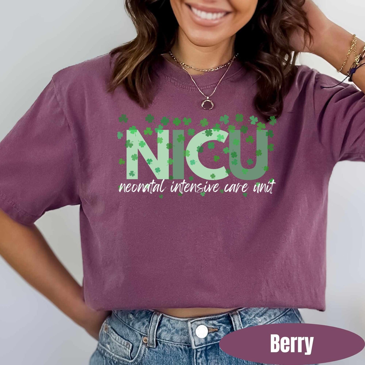 NICU Nurse St Patrick's Day Shirt, Neonatal ICU Comfort Colors T-Shirt