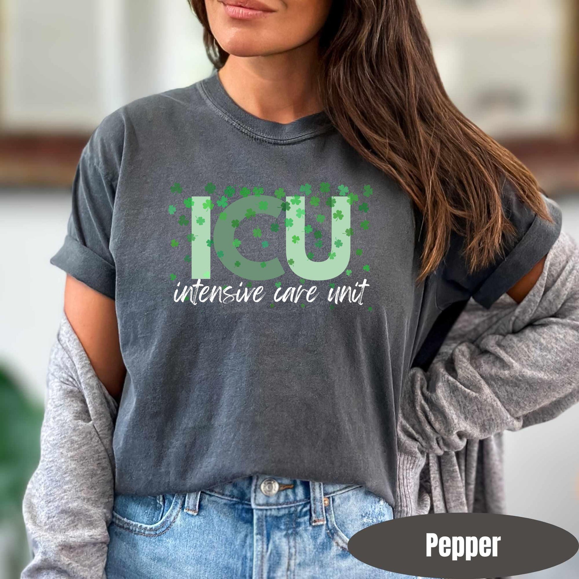 ICU Nurse St Patricks Day Shirt Comfort Colors Intensive Care Unit Nurse T-shirt RN St. Pattys Shirt ICU Rn T-shirt St Paddys Nurse Gift