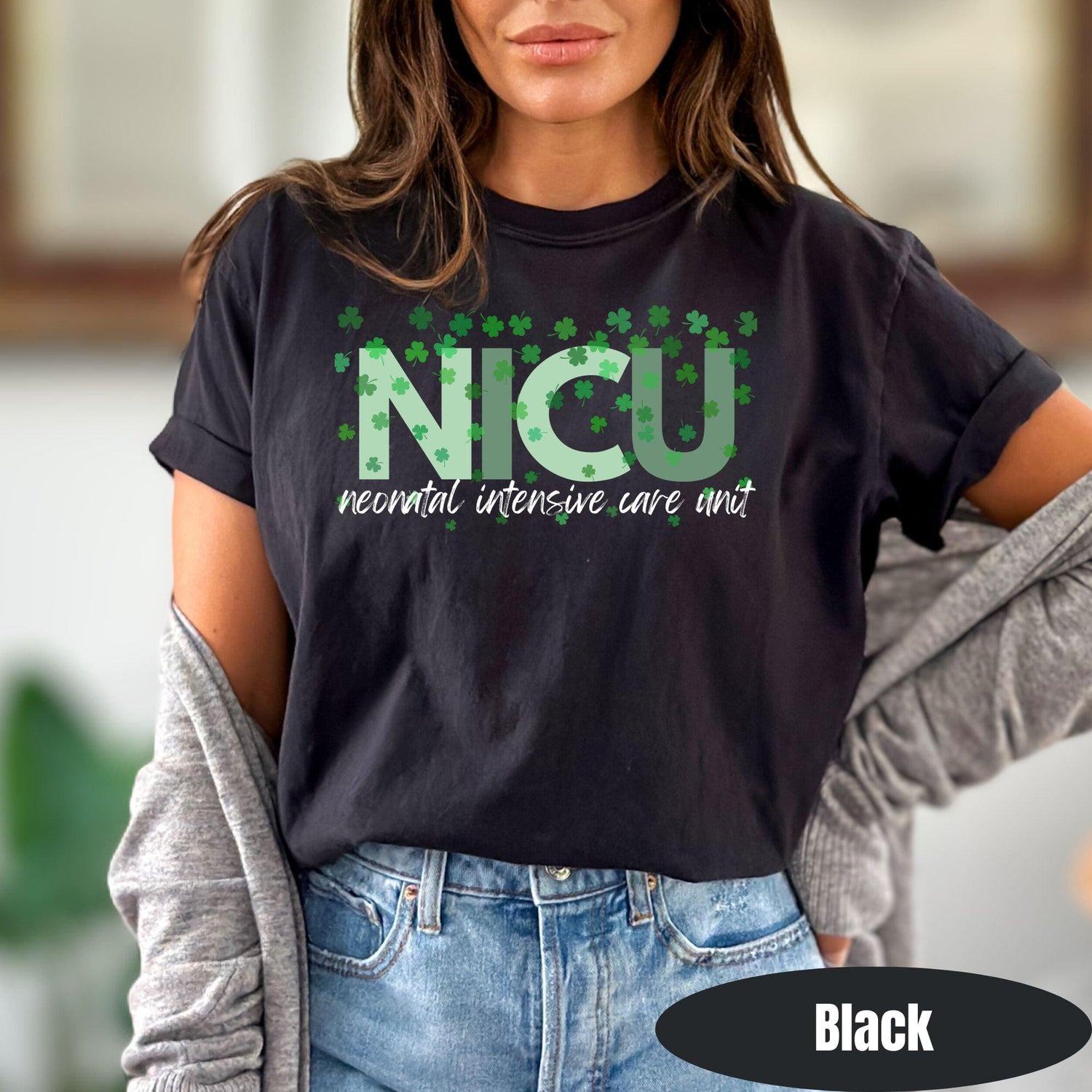 NICU Nurse St Patrick's Day Shirt, Neonatal ICU Comfort Colors T-Shirt