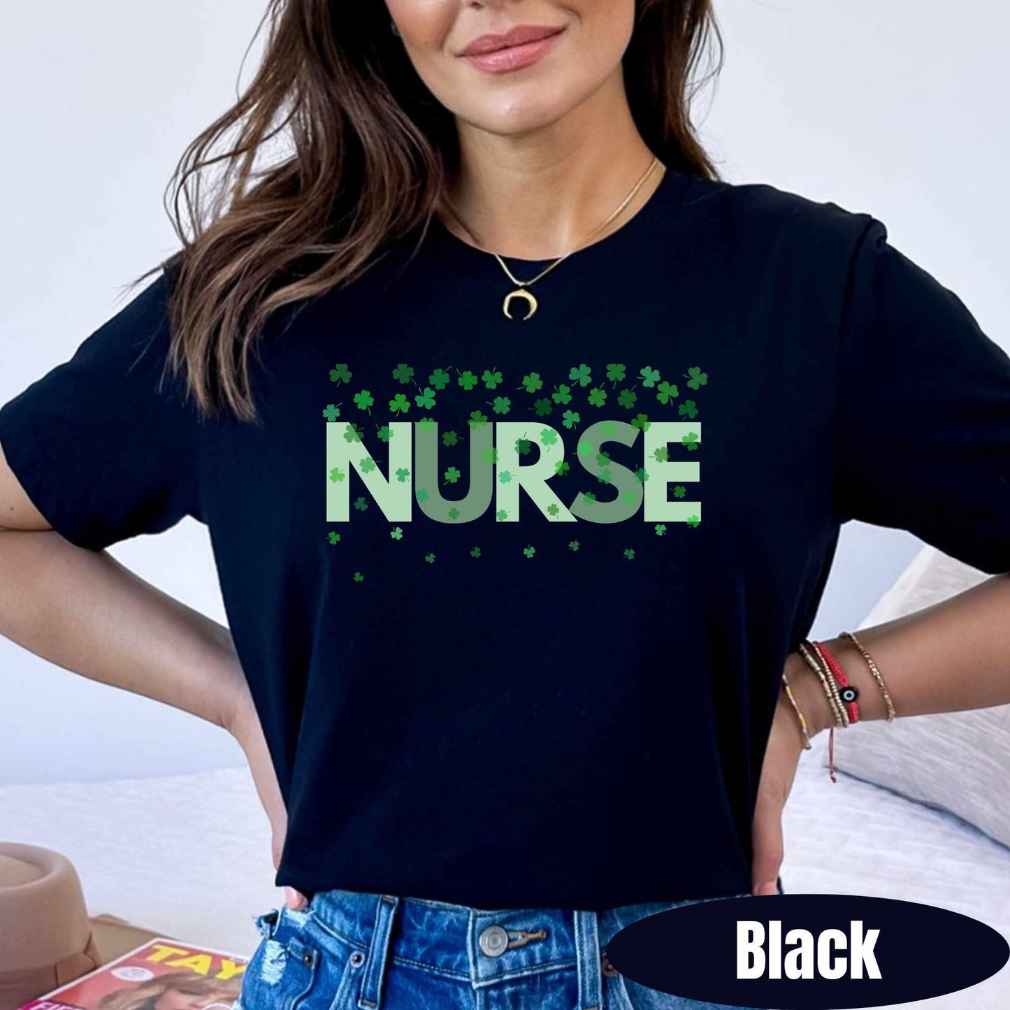 St. Patricks Day Nurse Shirt, RN Shamrock T-Shirt, Lucky Nurse Tee