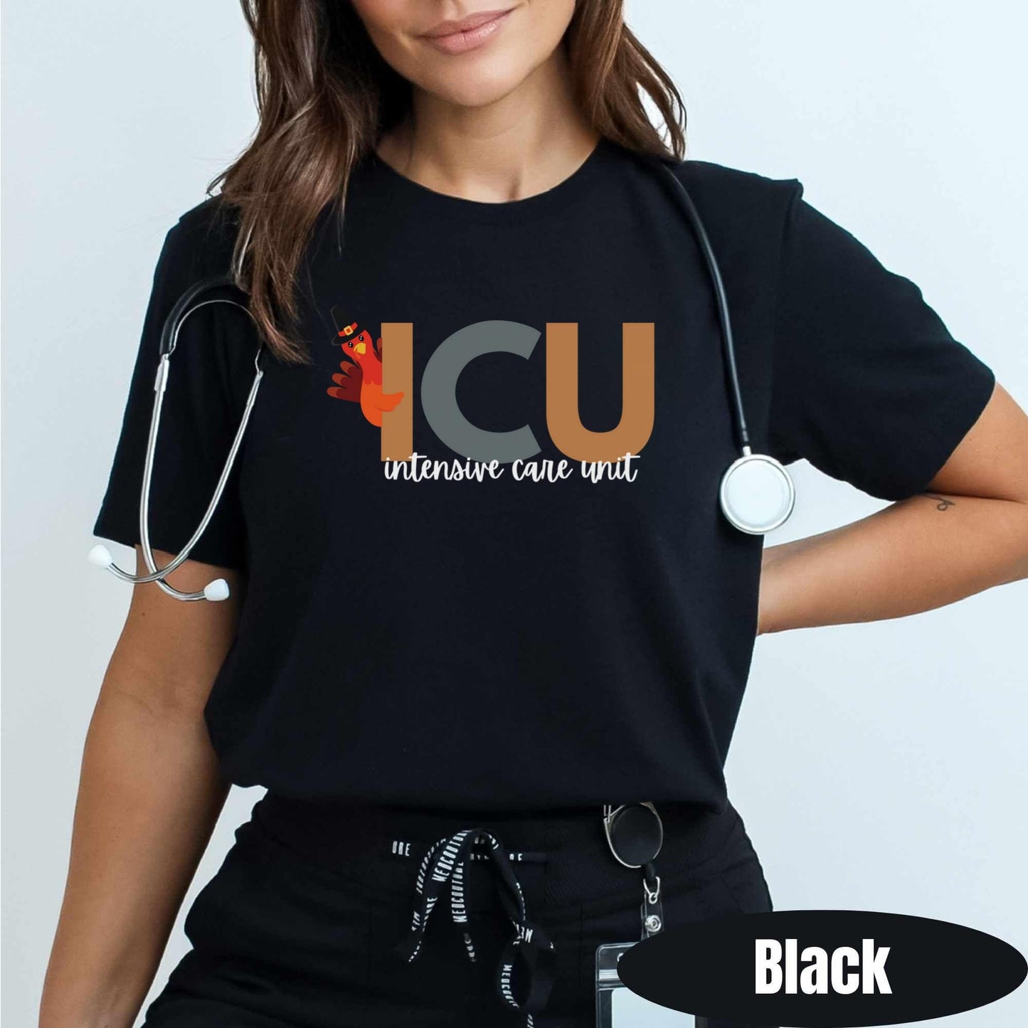ICU Nurse Thanksgiving T-Shirt | Turkey Graphic Tee